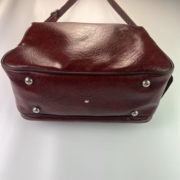 Vintage Samsonite Overnight Travel Commuter Bag In Maroon - Picture 4 of 11